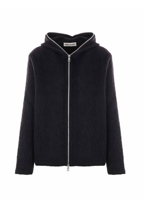 felpa full zip uomo nera OUR LEGACY | M4243FBH